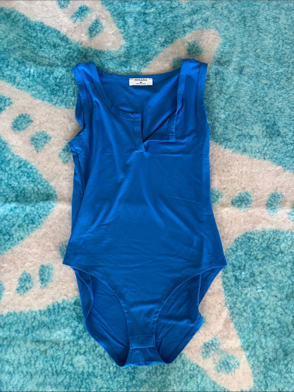 Zenana Outfitters Bright Blue Sleeveless One-Piece Bodysuit